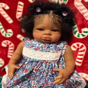 🆕20inch Soft Cloth Body  African American Poseable Limbs Lanny Doll Reborn Baby